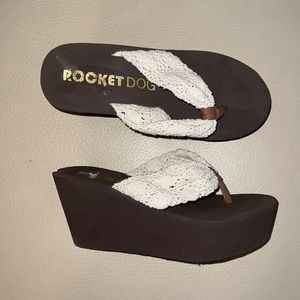 Rocket Dog Crochet Platform Wedges